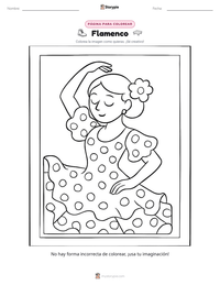 Vista previa de la hoja de trabajo imprimible de Flamenco