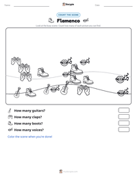 Flamenco printable worksheet preview