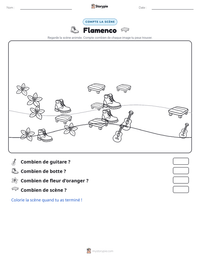 Aperçu de la feuille de travail imprimable Flamenco