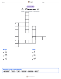 Flamenco printable worksheet preview