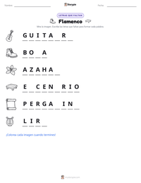 Vista previa de la hoja de trabajo imprimible de Flamenco
