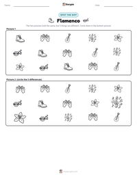 Flamenco printable worksheet preview
