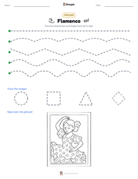 Flamenco printable worksheet preview