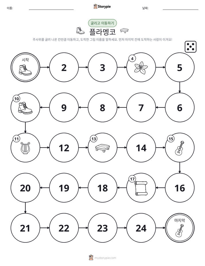 주사위 굴리고 이동하기 게임