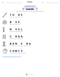 Prévia da folha de atividades imprimível Castells