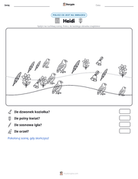 Podgląd drukowalnego arkusza ćwiczeń Heidi
