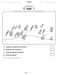 Prévia da folha de atividades imprimível Heidi