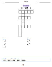 Heidi printable worksheet preview
