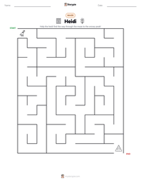 Heidi printable worksheet preview
