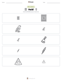 Heidi printable worksheet preview