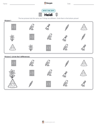 Heidi printable worksheet preview