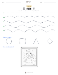 Heidi printable worksheet preview