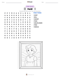 Heidi printable worksheet preview