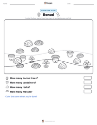 Bonsai printable worksheet preview