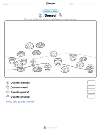 Prévia da folha de atividades imprimível Bonsai