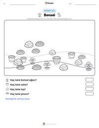 Bonsai yazdırılabilir çalışma sayfası önizlemesi