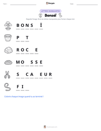 Aperçu de la feuille de travail imprimable Bonsaï