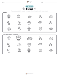 Bonsai printable worksheet preview