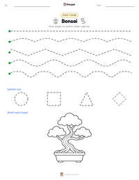 Bonsai yazdırılabilir çalışma sayfası önizlemesi