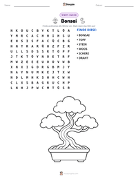Bonsai druckbare Arbeitsblatt Vorschau