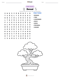 Bonsai printable worksheet preview