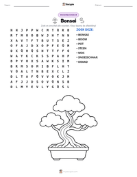 Bonsai afdrukbare werkblad voorbeeld