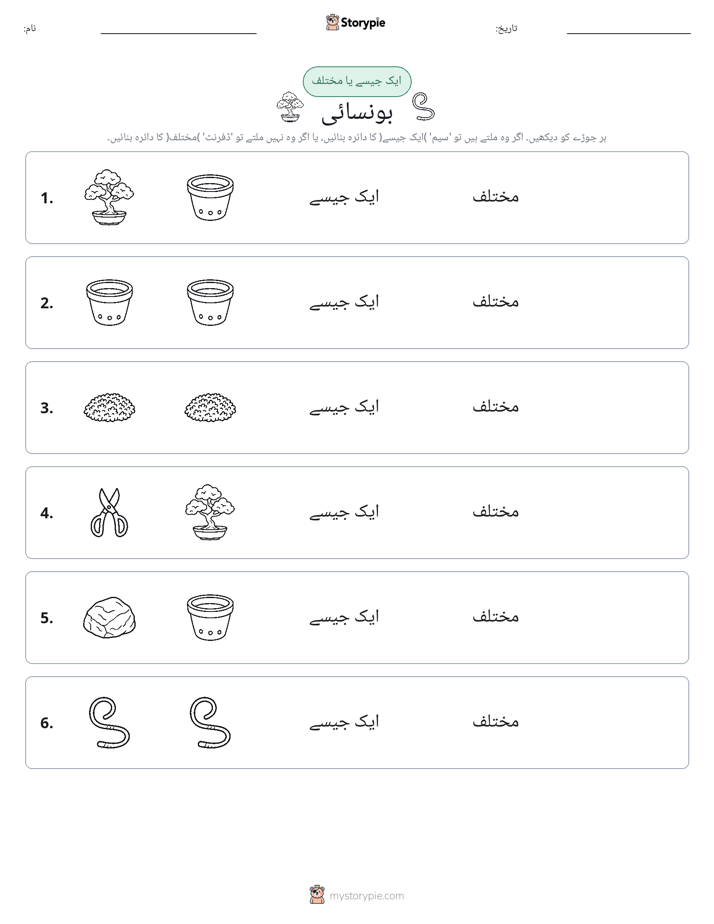 ایک جیسا یا مختلف