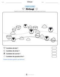 Aperçu de la feuille de travail imprimable Kintsugi