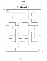 Aperçu de la feuille de travail imprimable Kintsugi
