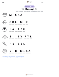 Podgląd drukowalnego arkusza ćwiczeń Kintsugi