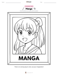 Manga printable worksheet preview