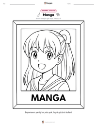 Manga yazdırılabilir çalışma sayfası önizlemesi