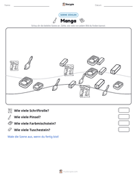 Manga druckbare Arbeitsblatt Vorschau