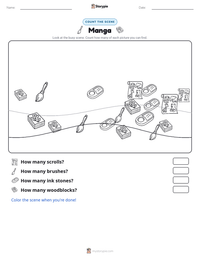 Manga printable worksheet preview