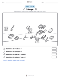 Aperçu de la feuille de travail imprimable Manga
