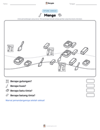 Prabaca lembar kerja cetak Manga