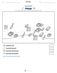 Manga afdrukbare werkblad voorbeeld