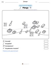 Podgląd drukowalnego arkusza ćwiczeń Manga
