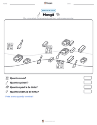 Prévia da folha de atividades imprimível Mangá