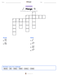 Manga printable worksheet preview