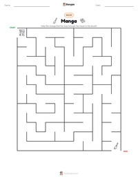 Manga printable worksheet preview