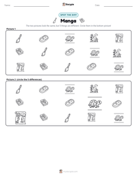 Manga printable worksheet preview
