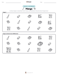 Aperçu de la feuille de travail imprimable Manga