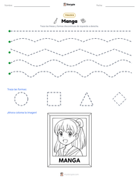 Vista previa de la hoja de trabajo imprimible de Manga