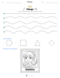 Aperçu de la feuille de travail imprimable Manga