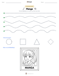 Manga afdrukbare werkblad voorbeeld