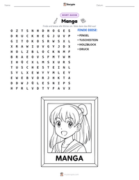 Manga druckbare Arbeitsblatt Vorschau