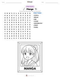 Manga printable worksheet preview