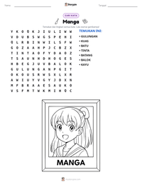 Prabaca lembar kerja cetak Manga
