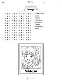 Podgląd drukowalnego arkusza ćwiczeń Manga